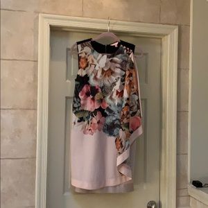 Ted Baker floral and black “scarf” dress